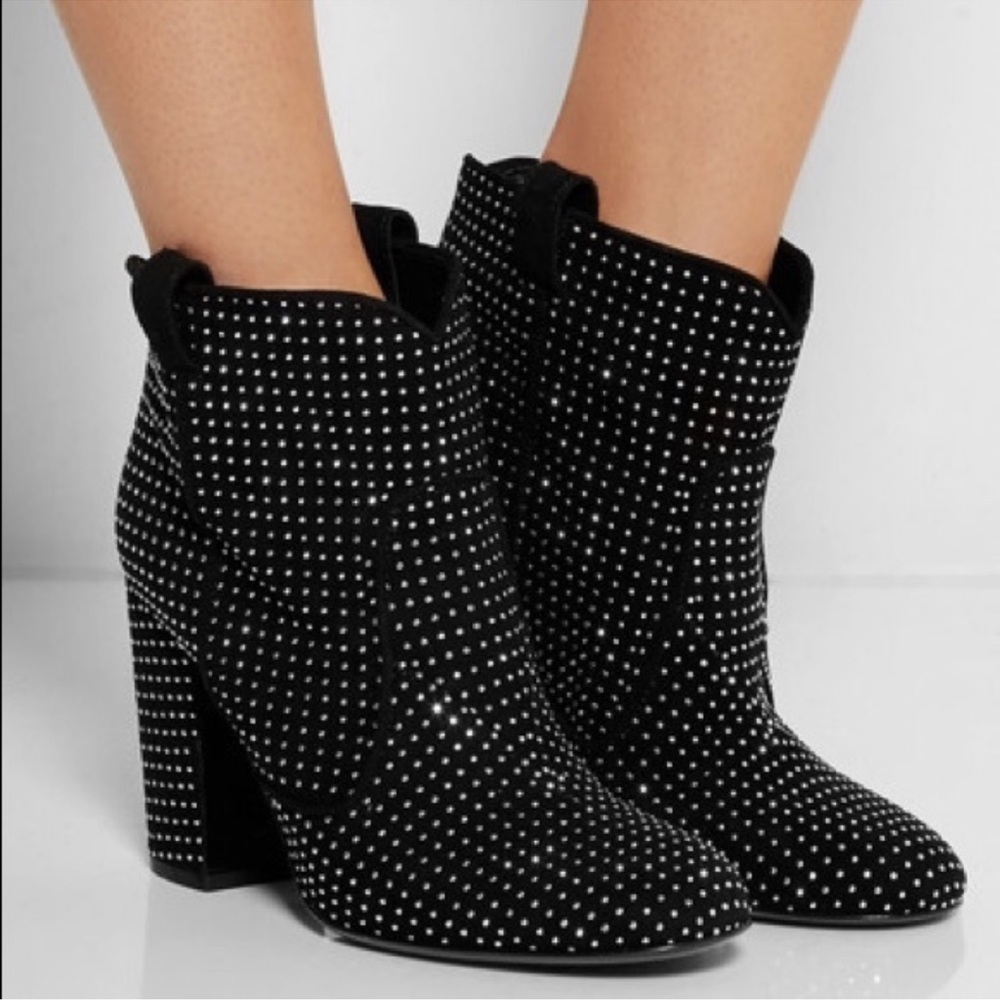 Black and White Polka Dot Ankle Boots